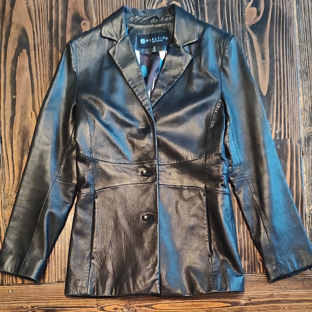 Kenneth Cole Dark Leather Blazer